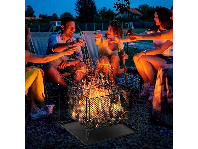 Braciere da giardino a legna con attizzatoio 45x45x43cm