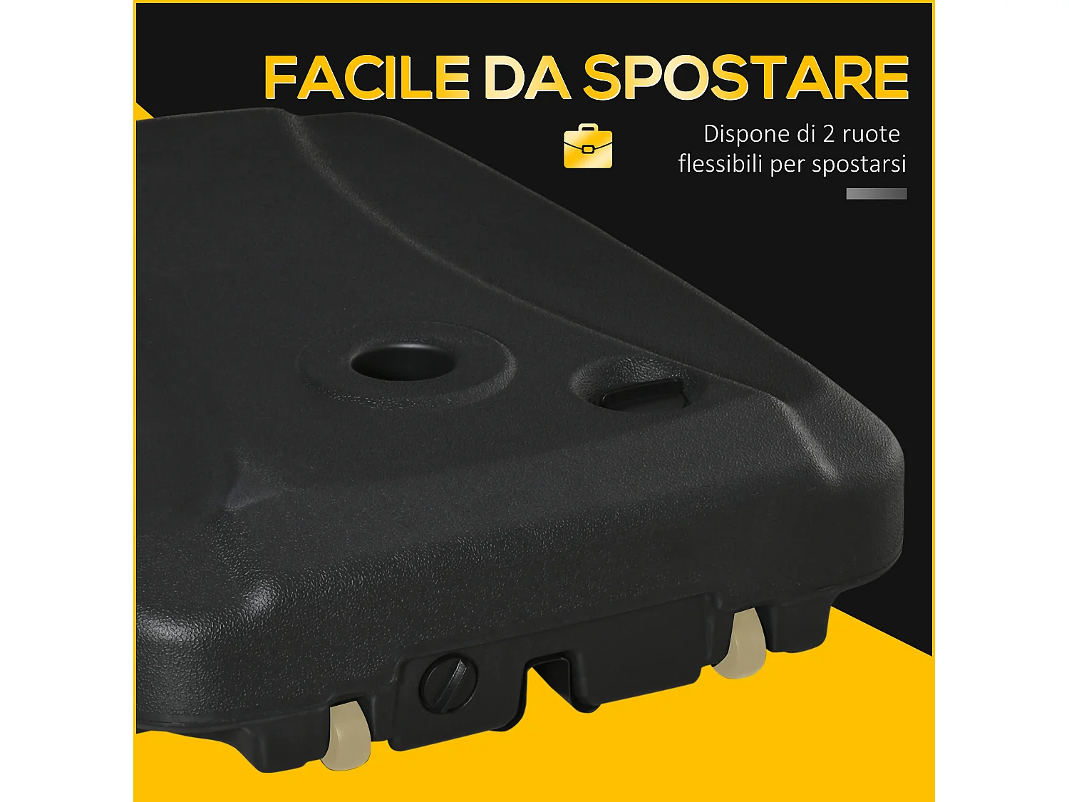 Tenda da sole 2x1.5m a manovella e telaio telescopico blu