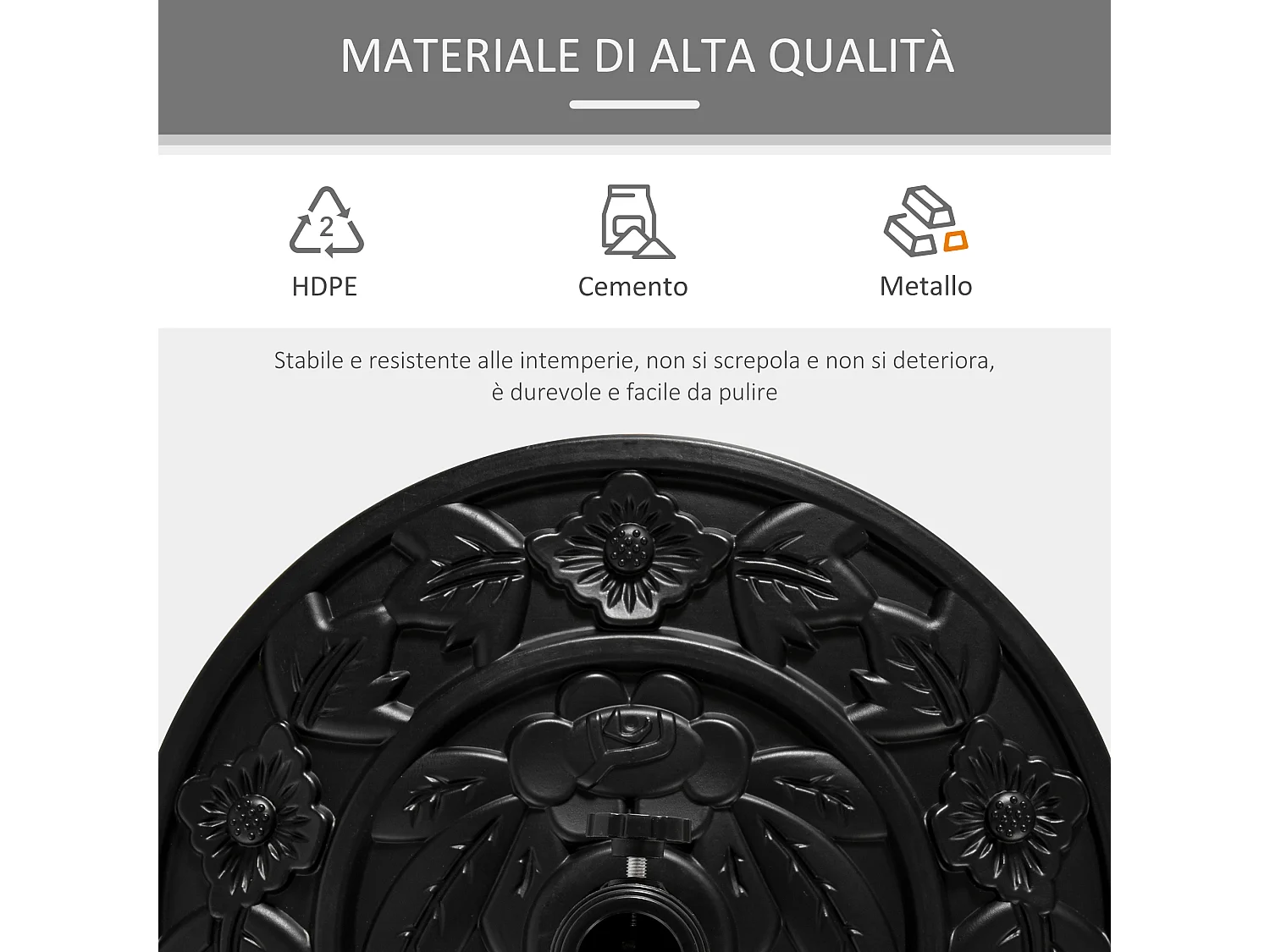 Set 4 pesi per gazebo in tessuto da riempire 15kg di sabbia