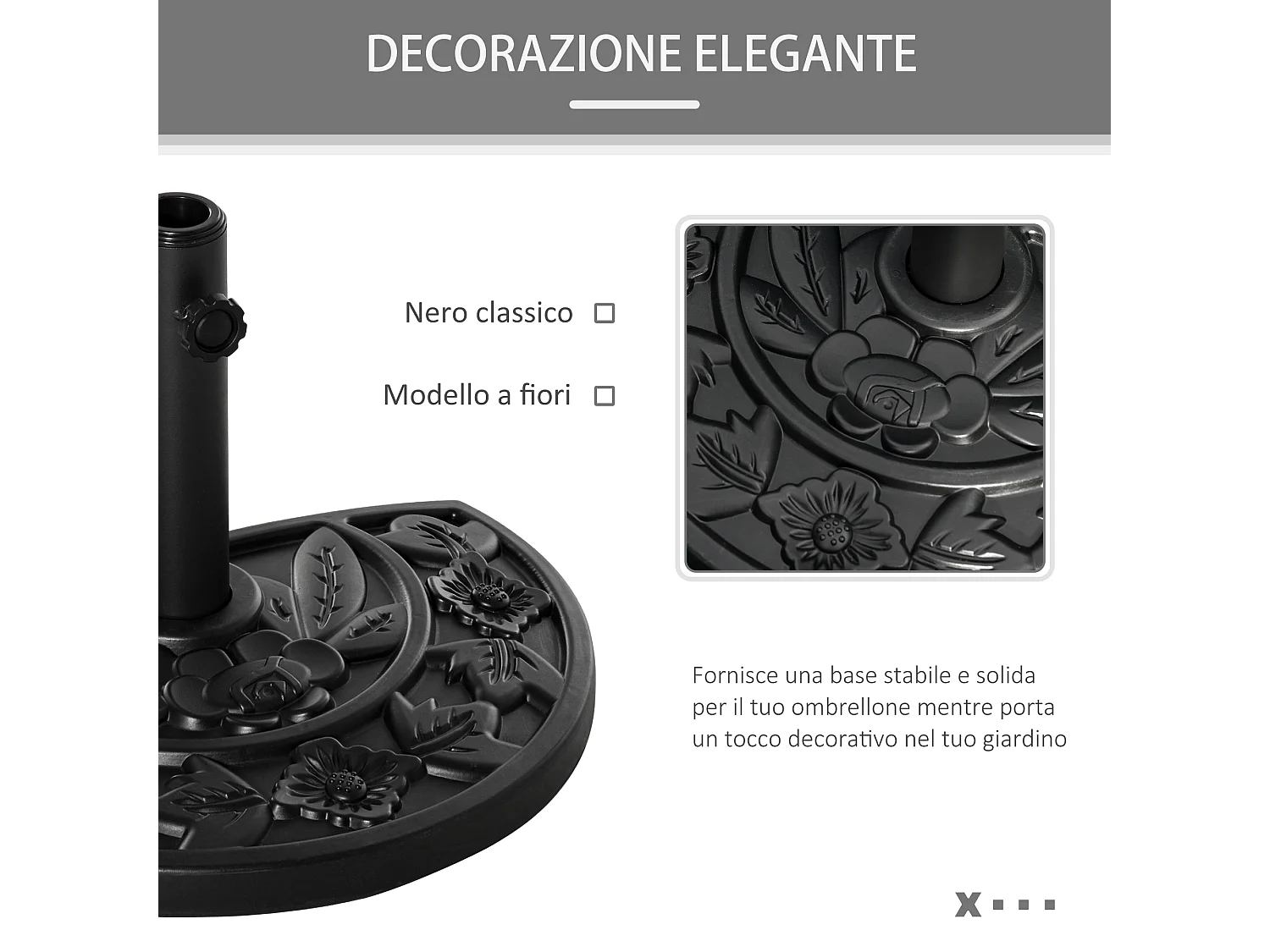 Set 4 pesi per gazebo in tessuto da riempire 15kg di sabbia