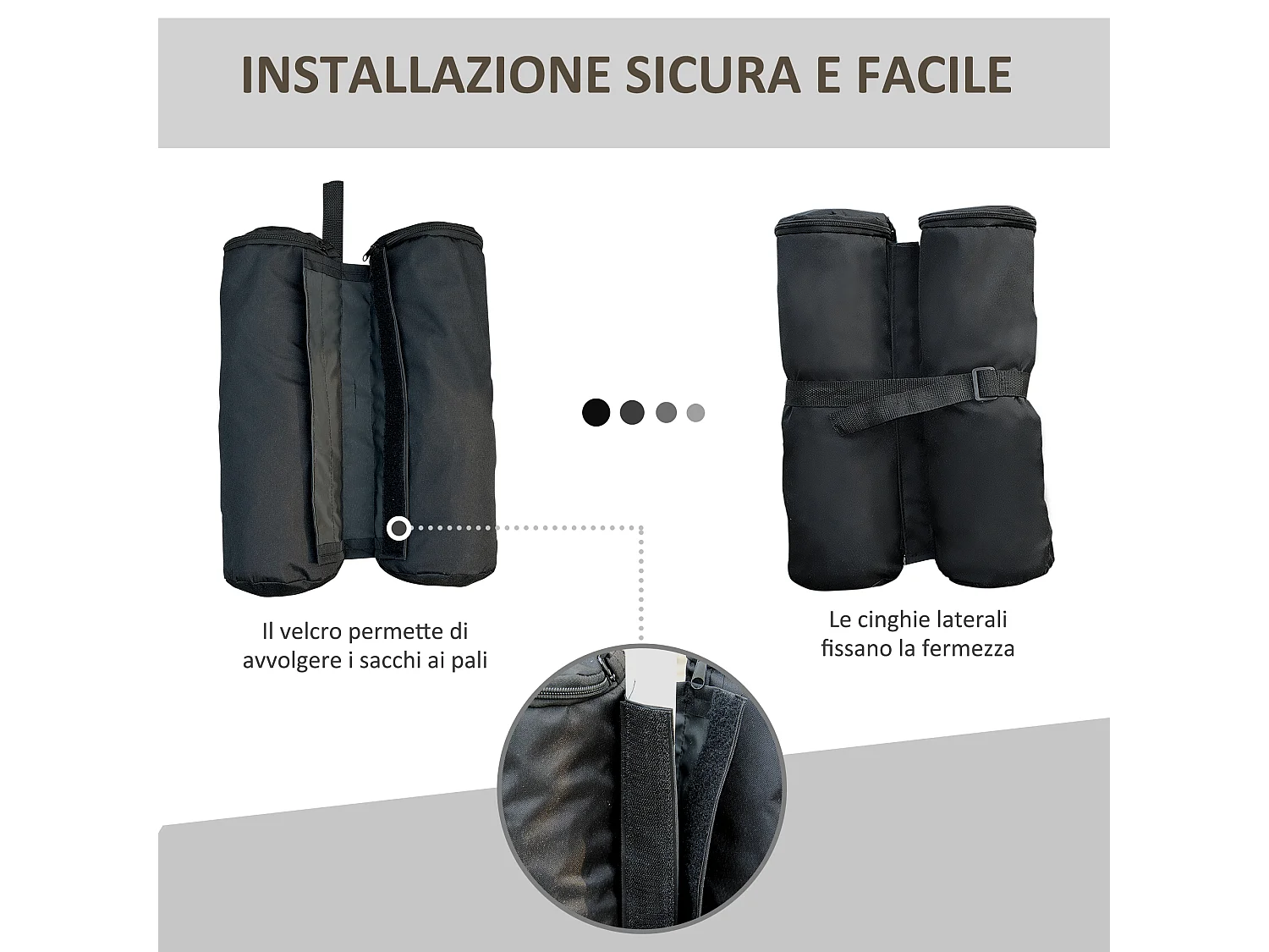 Zanzariera per ombrellone rotondo regolabile con cerniera beige