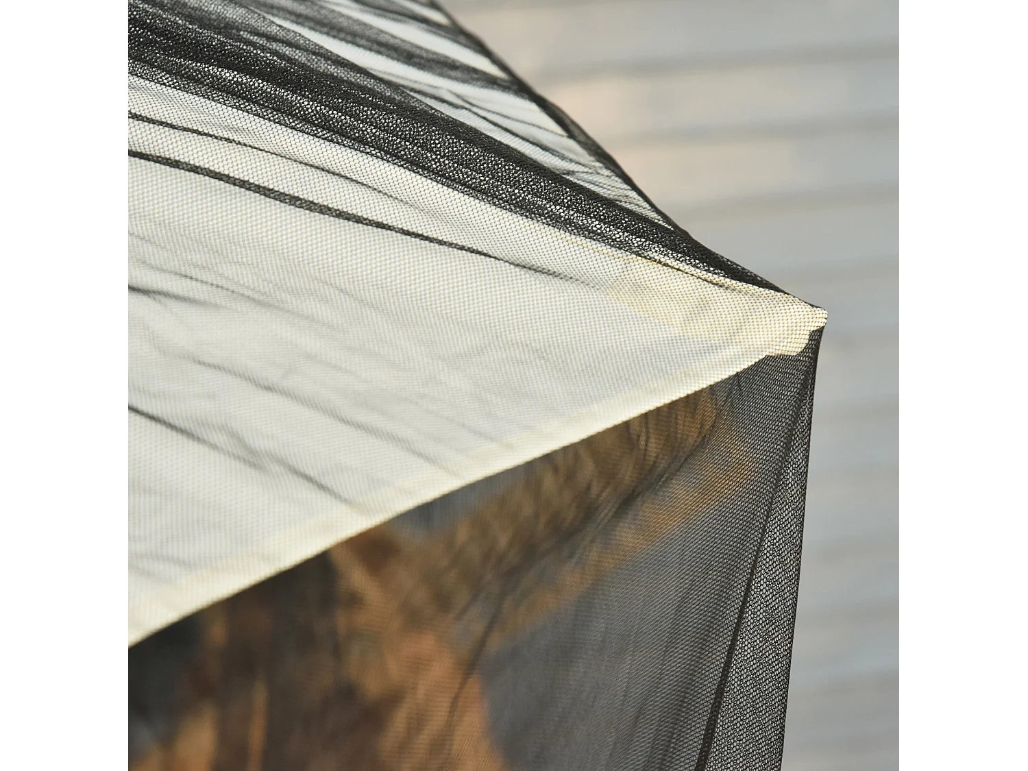 Tenda da sole con supporti regolabili e manovella verde e bianco