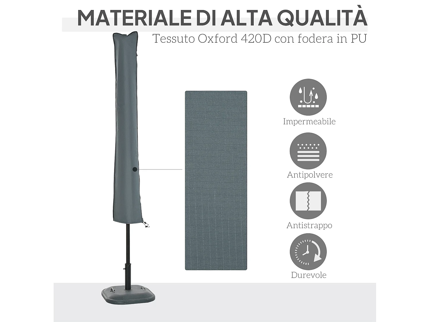 Copertura per gazebo da giardino 3x4m anti-uv in poliestere marrone