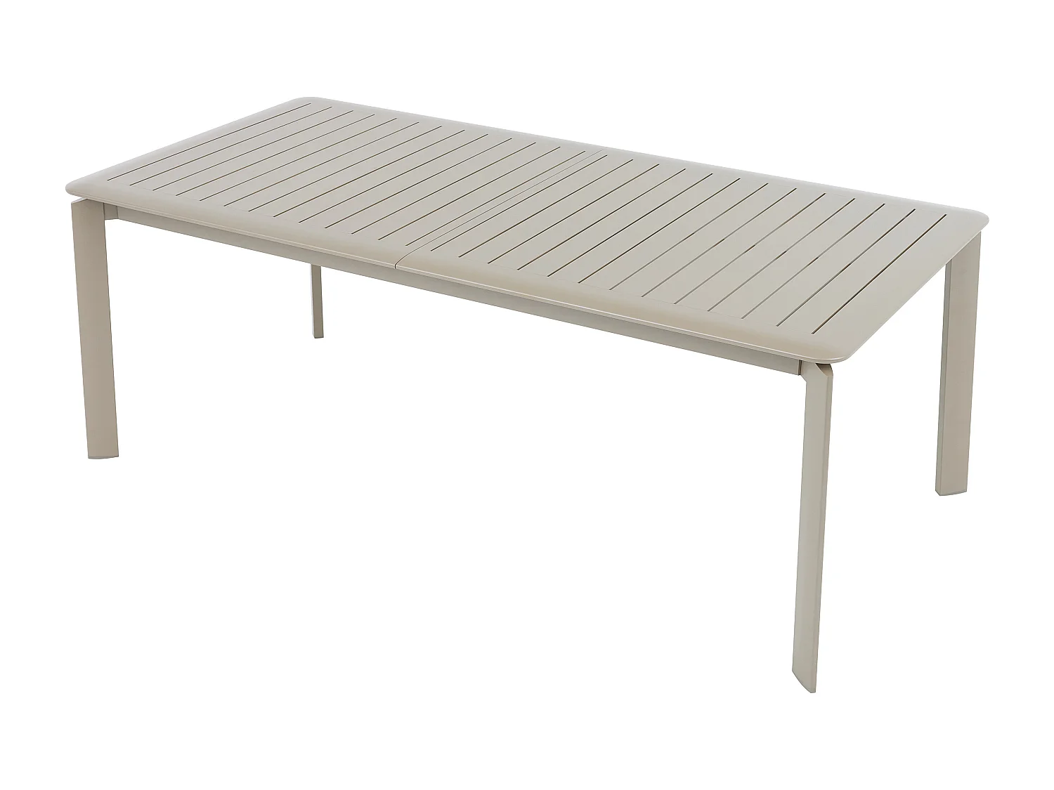 Salle à manger de jardin en aluminium : une table extensible L.205/286.5 cm et 8 fauteuils empilables - Taupe - MACILA de MYLIA