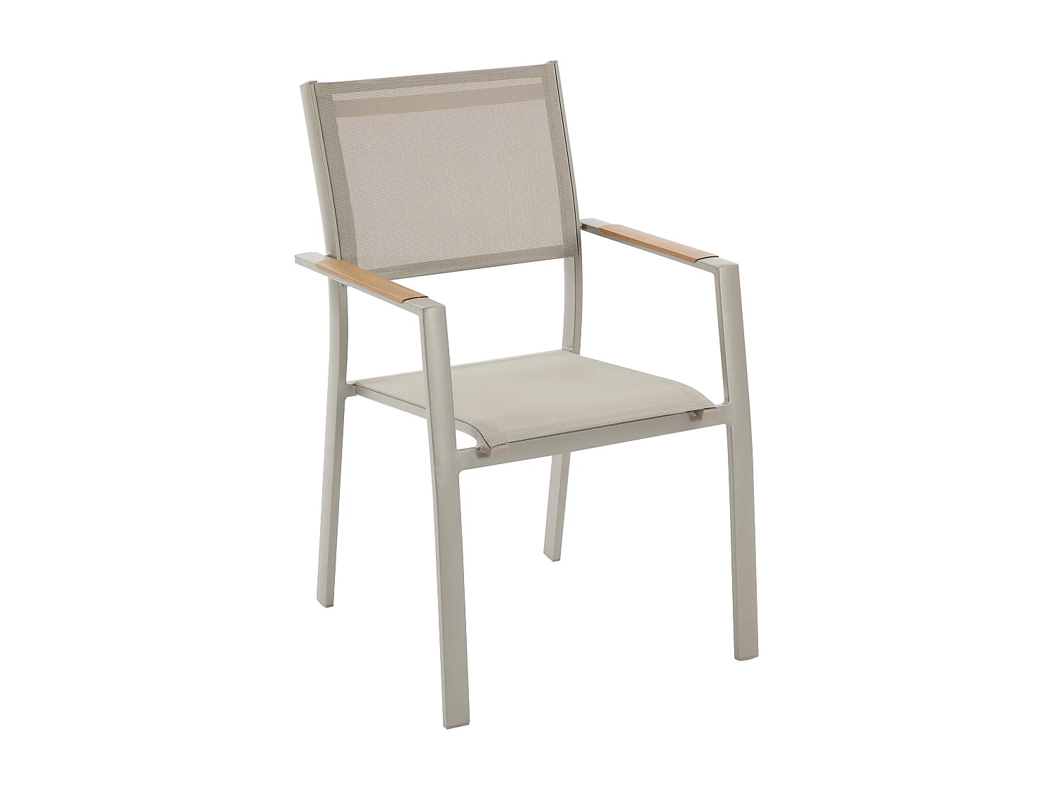 Salle à manger de jardin en aluminium : une table extensible L.205/286.5 cm et 10 fauteuils empilables - Taupe - MACILA de MYLIA