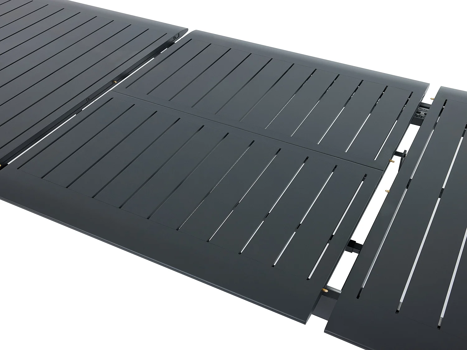 Salle à manger de jardin en aluminium : une table extensible L.205/286.5 cm et 8 fauteuils empilables - Anthracite - MACILA de MYLIA