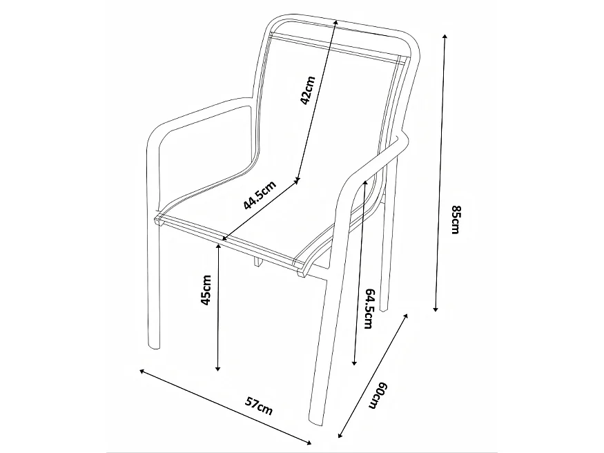 Lot de 2 fauteuils de jardin empilables en aluminium et textilène - Taupe - VELYRA de MYLIA