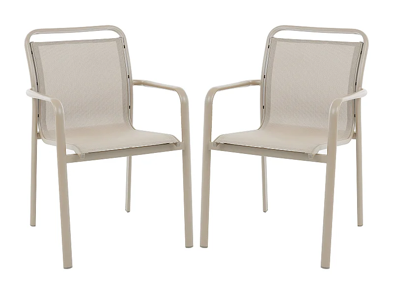 Poltrona da giardino impilabile in alluminio e textilene Talpa - Lotto di 2 - VELYRA di MYLIA