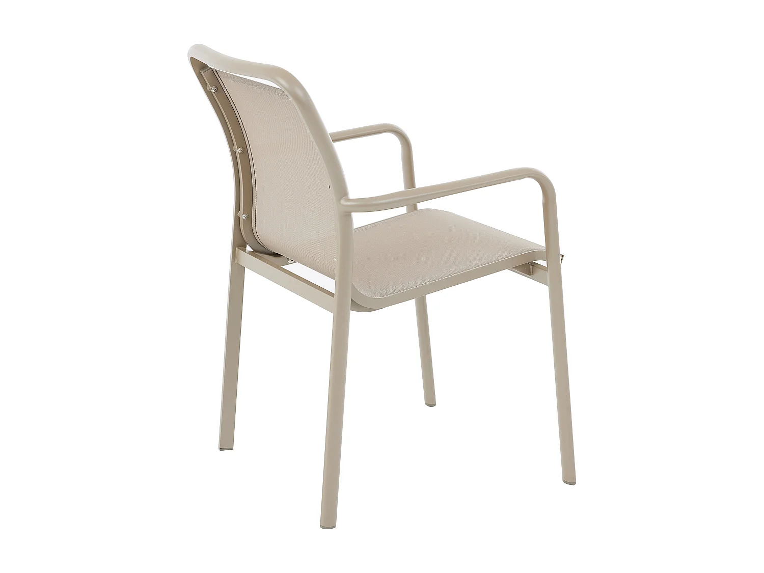 Salle à manger de jardin en aluminium : une table extensible L.205/286.5 cm et 6 fauteuils empilables - Taupe - VELYRA de MYLIA