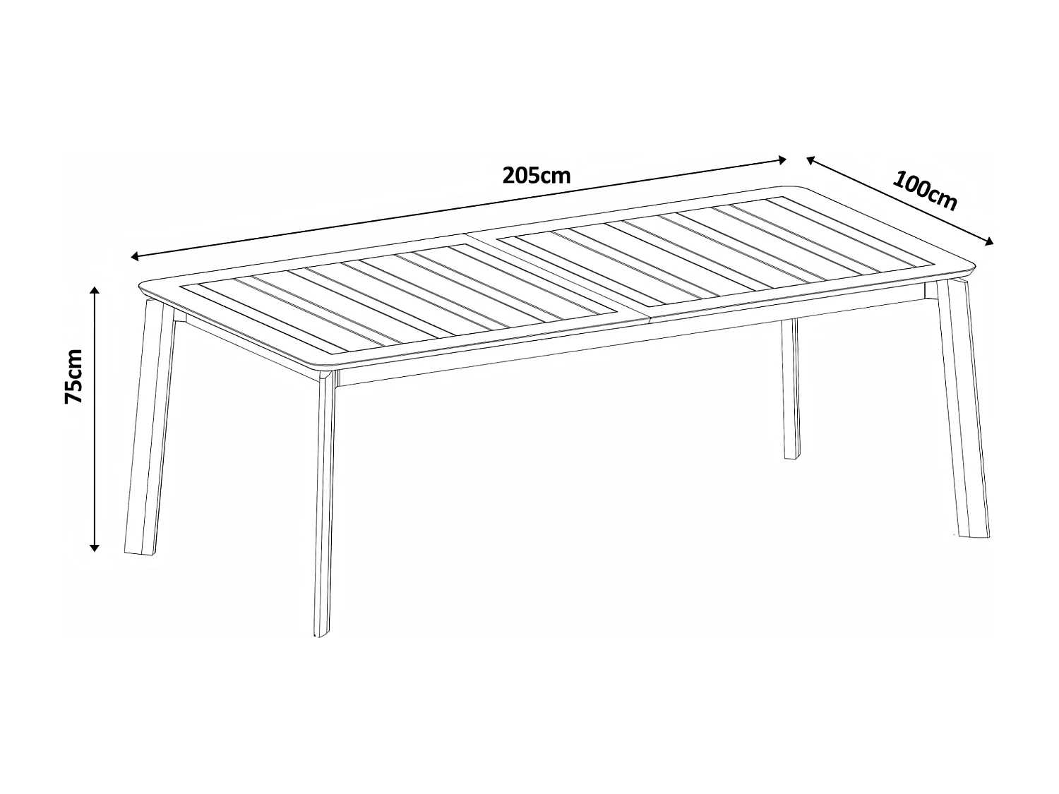 Salle à manger de jardin en aluminium : une table extensible L.205/286.5 cm et 6 fauteuils empilables - Gris foncé - VELYRA de MYLIA