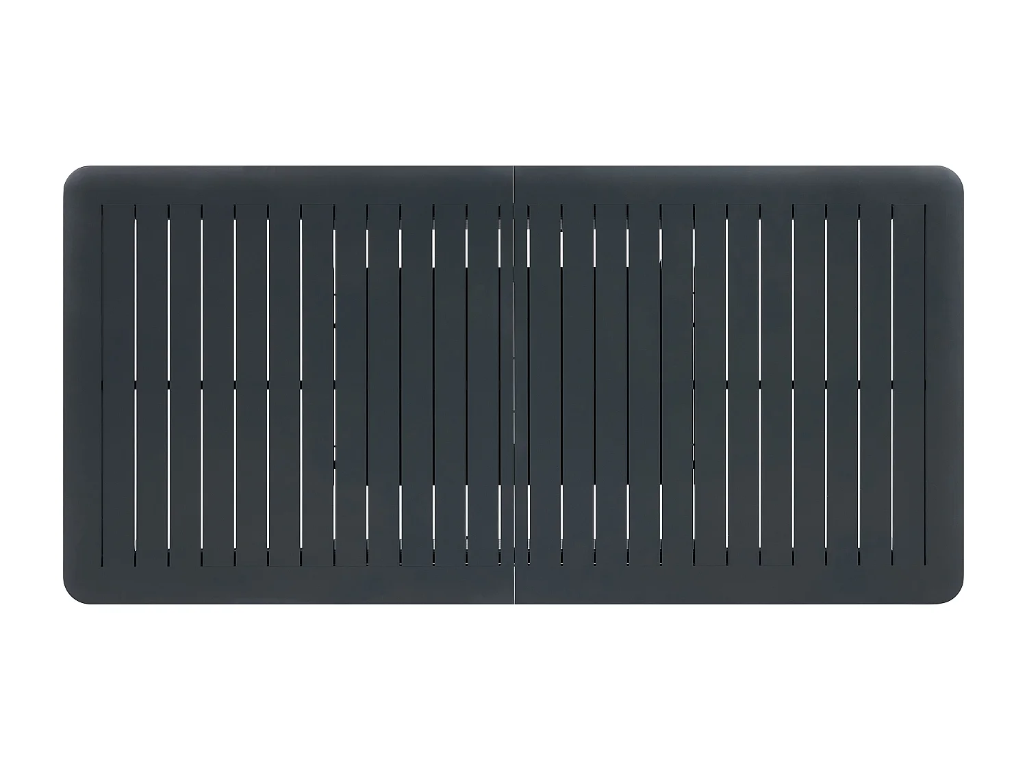 Salle à manger de jardin en aluminium : une table extensible L.205/286.5 cm et 8 fauteuils empilables - Gris foncé - VELYRA de MYLIA