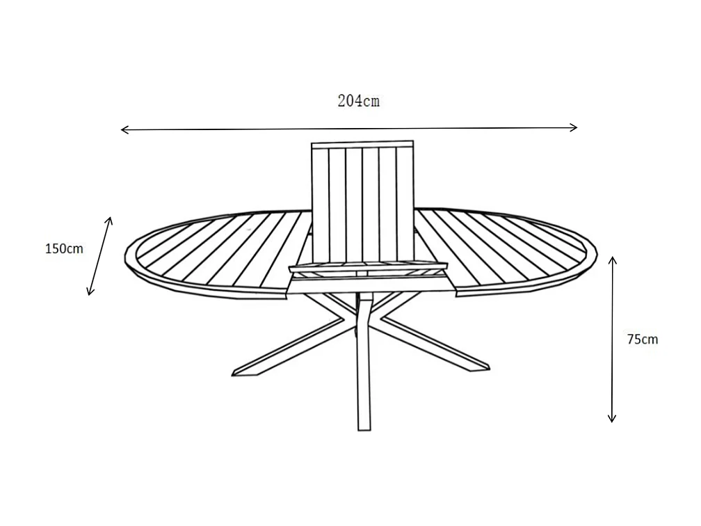 Salle à manger de jardin en aluminium : une table ronde extensible L.150/200 cm et 6 fauteuils empilables - Taupe - VELYRA de MYLIA