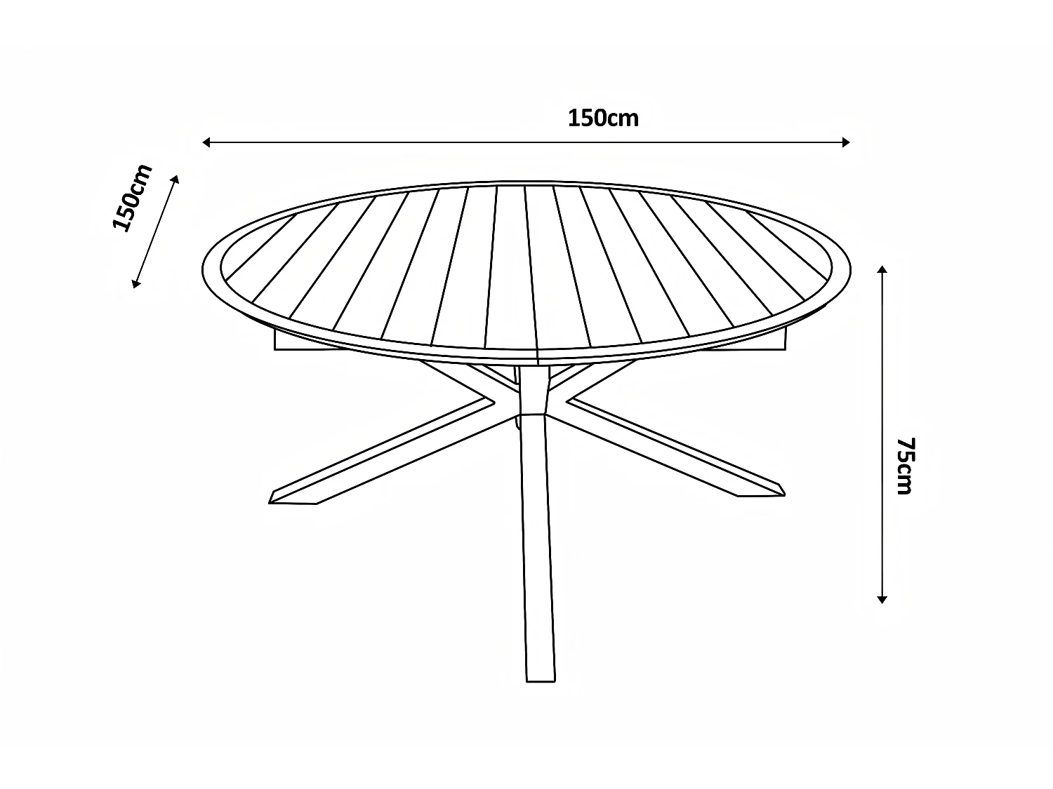 Salle à manger de jardin en aluminium : une table ronde extensible L.150/200 cm et 4 fauteuils empilables - Anthracite - VELYRA de MYLIA