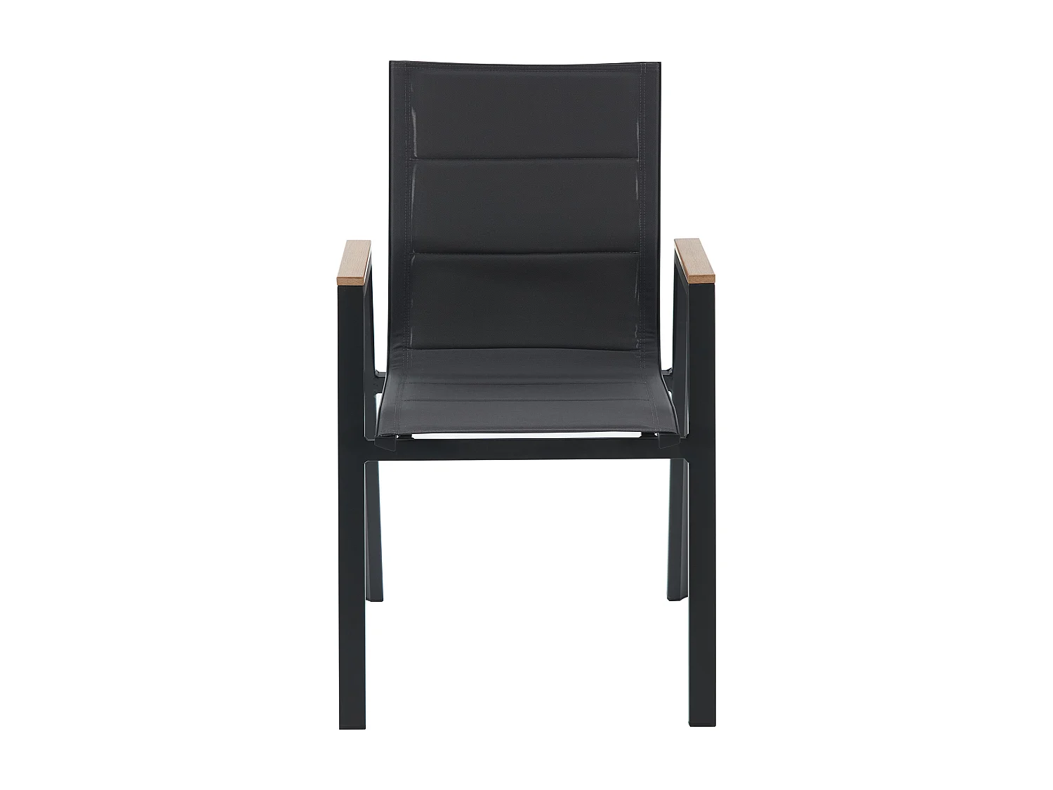 Lot de 2 fauteuils de jardin empilables en aluminium et textilène - Anthracite - LIOUS de MYLIA