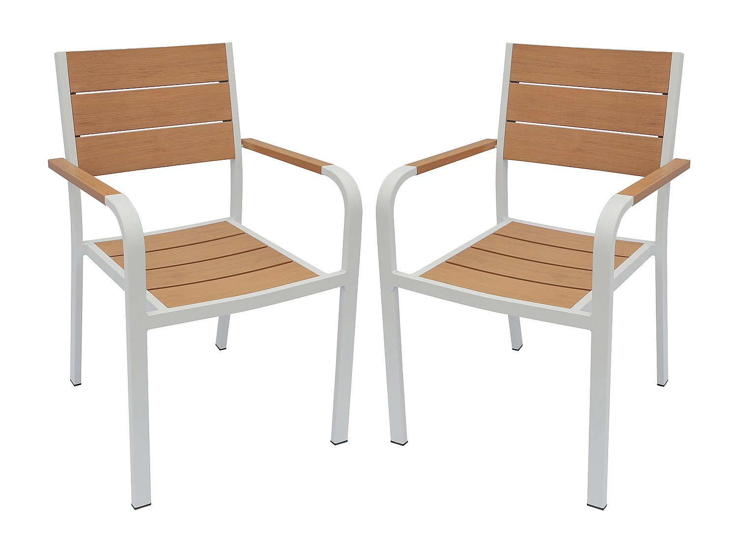Oviala Sedia Da Giardino NICE In Alluminio E Textilene Bianco - Impilabile, Leggera, Resistente Alle Intemperie