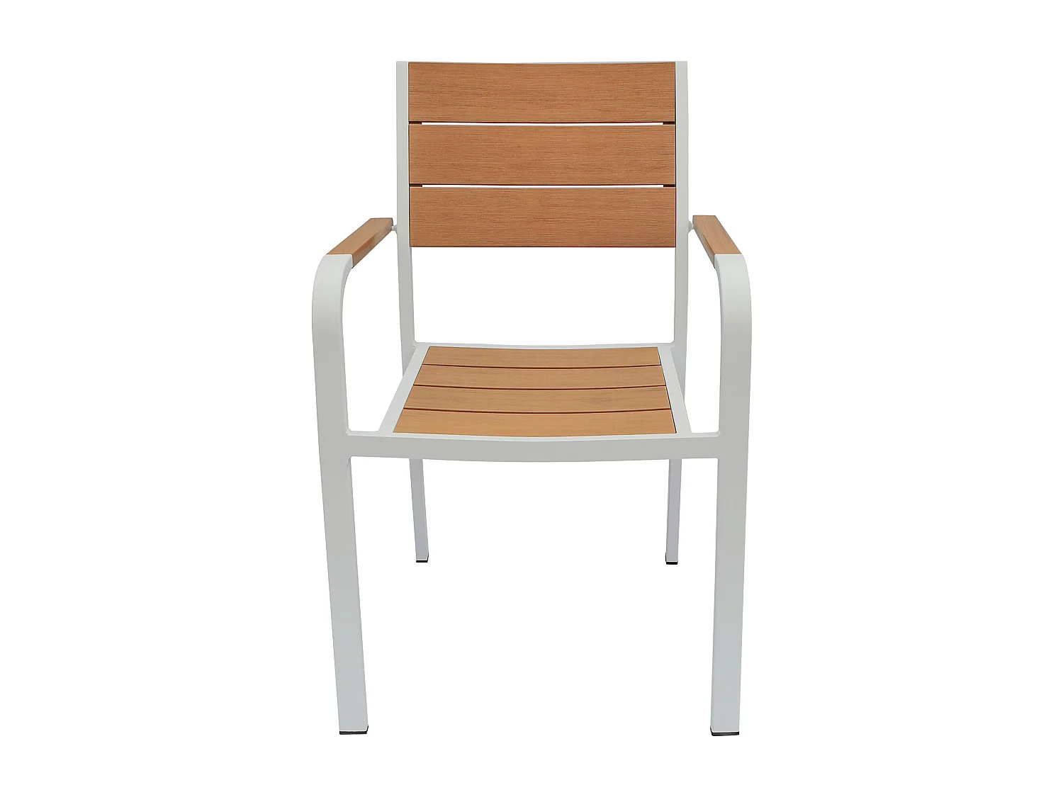 Lot de 2 fauteuils de jardin empilables en aluminium - Naturel clair et blanc - NYROS de MYLIA