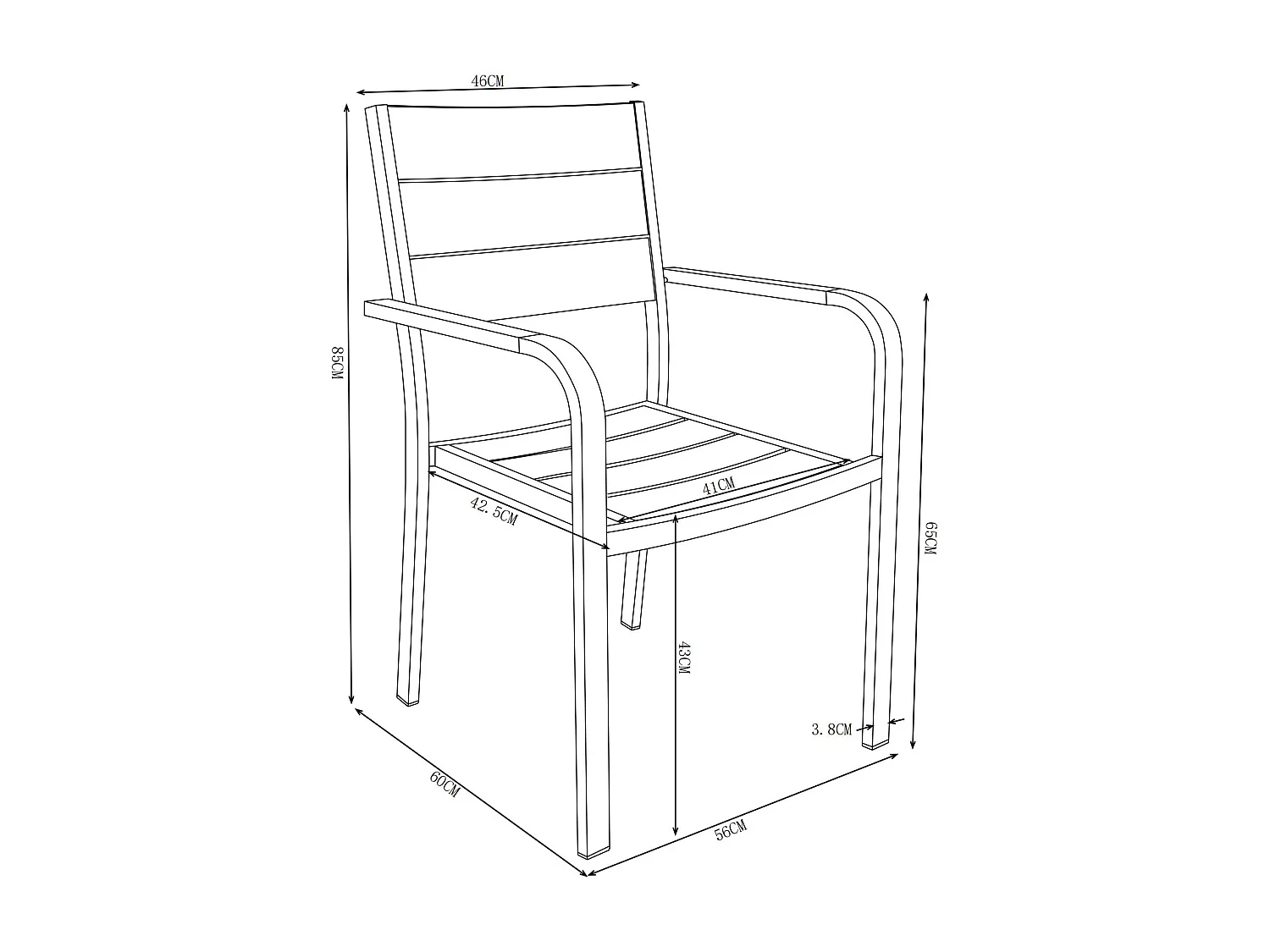 Lot de 2 fauteuils de jardin empilables en aluminium - Naturel clair et blanc - NYROS de MYLIA
