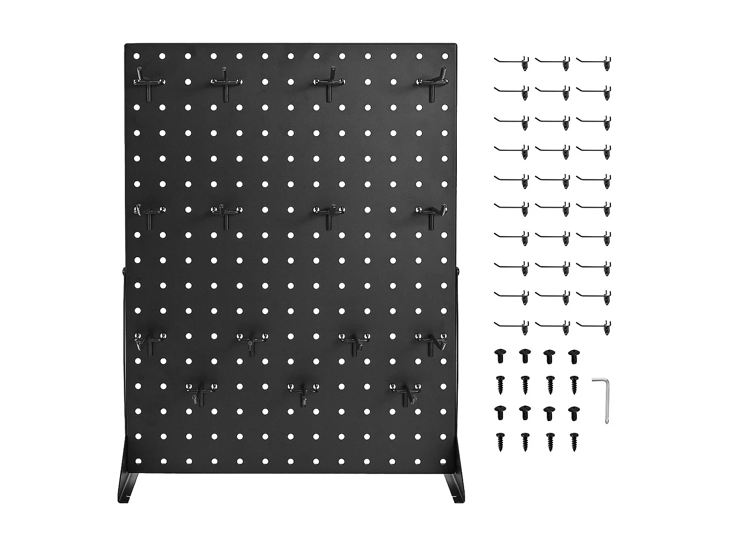 Présentoir Panneaux Perforés SucceBuy, 44 x 33,5 cm, Lot de 2, Avec 30 Crochets, Charge 5 kg, Panneau Perforé de Rangement Acier Laminé à Froid Épais