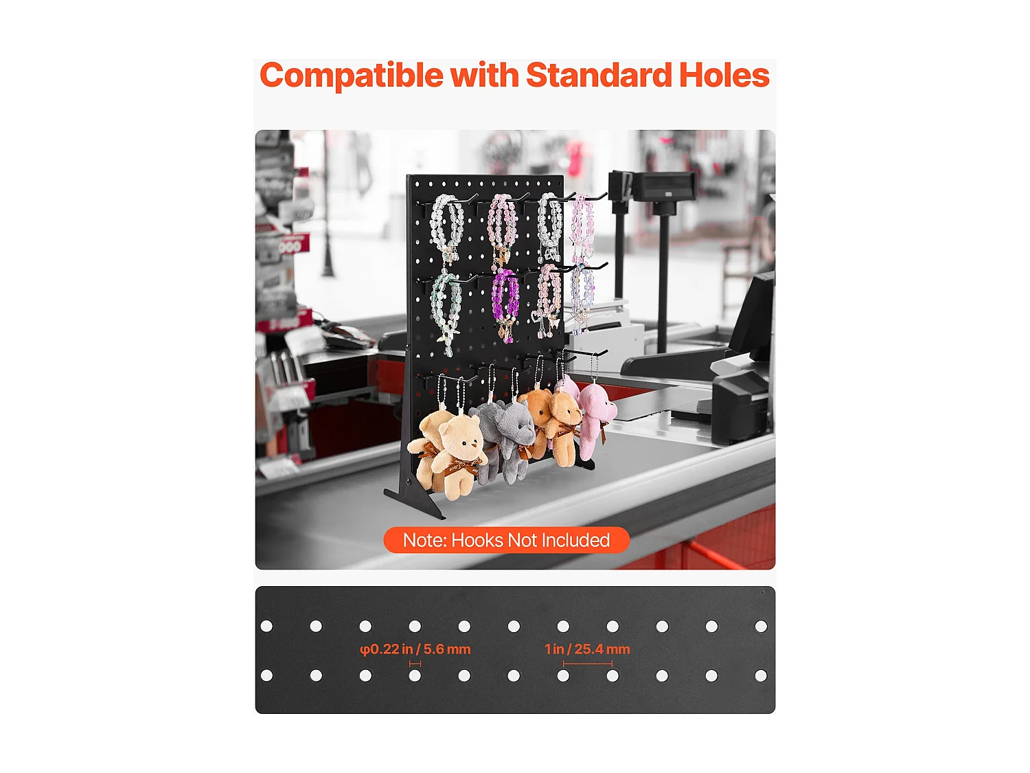 Présentoir Panneaux Perforés SucceBuy, 44 x 33,5 cm, Lot de 4, Capacité de Charge 5 kg, Panneau Perforé Organiseur de Rangement Acier Laminé à Froid Épais