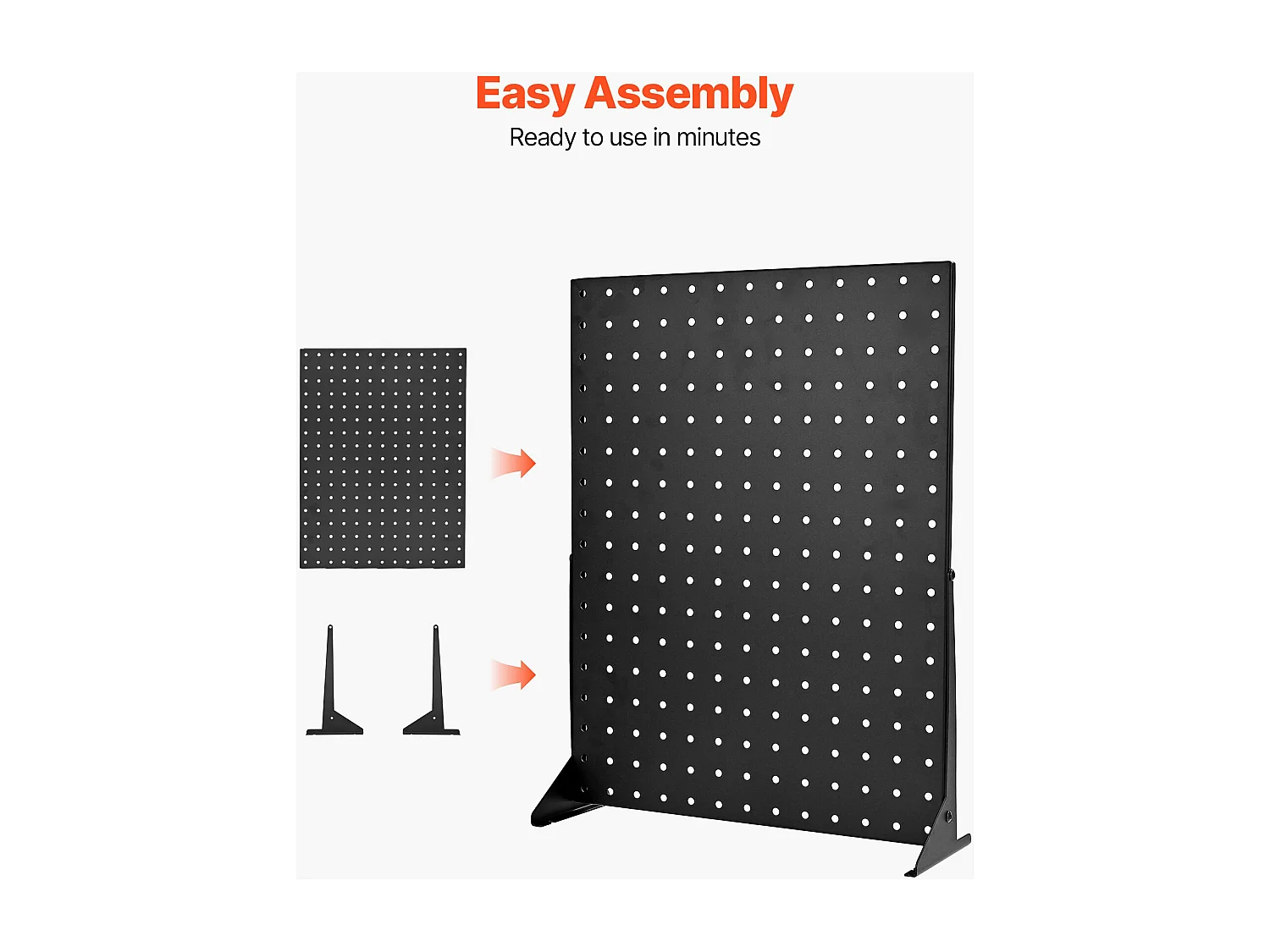 Présentoir Panneaux Perforés SucceBuy, 44 x 33,5 cm, Lot de 4, Capacité de Charge 5 kg, Panneau Perforé Organiseur de Rangement Acier Laminé à Froid Épais