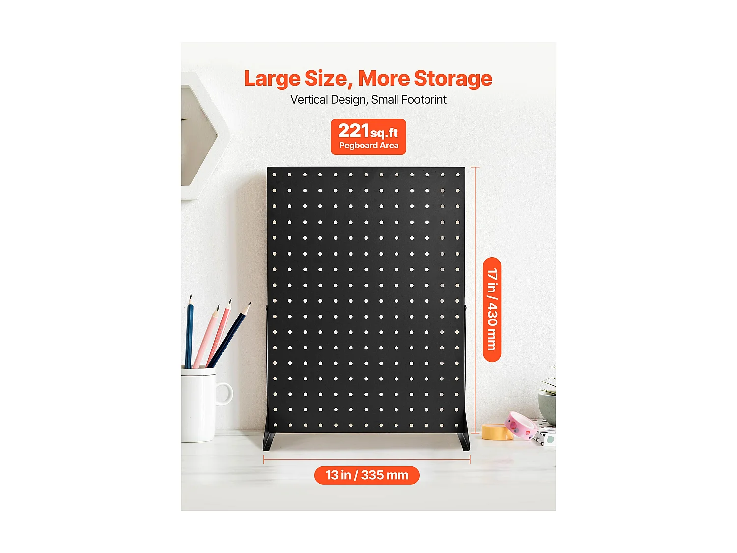 Présentoir Panneaux Perforés SucceBuy, 44 x 33,5 cm, Lot de 4, Capacité de Charge 5 kg, Panneau Perforé Organiseur de Rangement Acier Laminé à Froid Épais