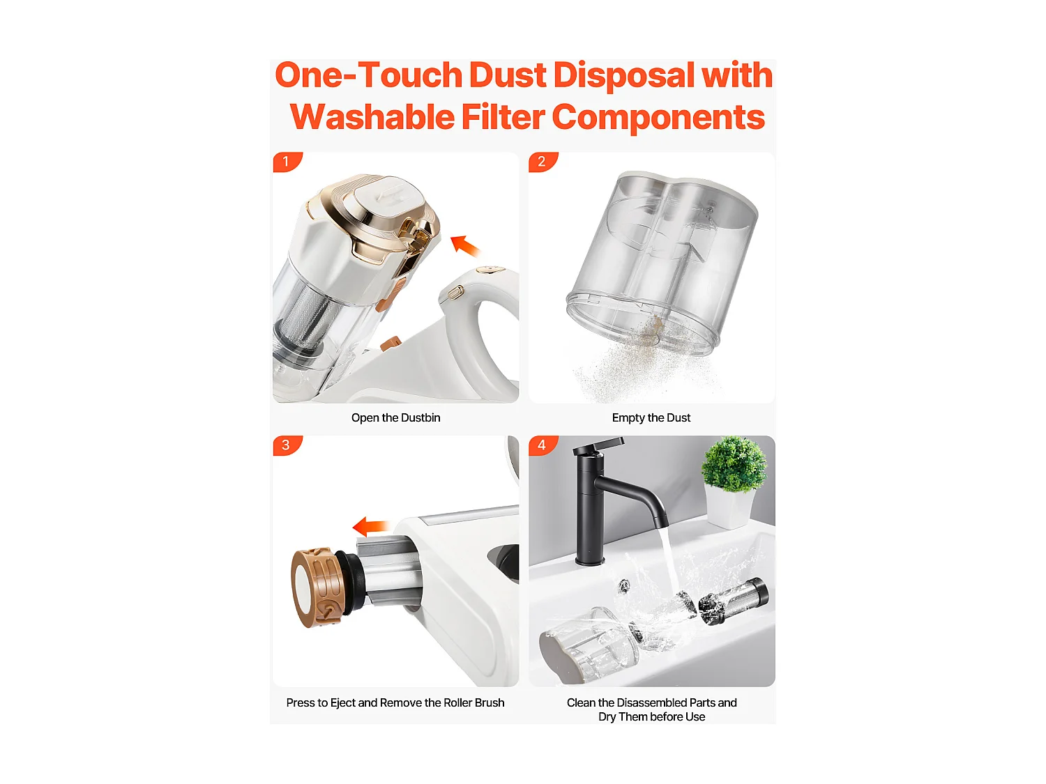 Mijtenstofzuiger voor Matrassen SucceBuy 550 W, Handstofzuiger voor Bed met Krachtige Zuigkracht 18 kPa, Dubbele Stofbak, HEPA-filter en Verwarming