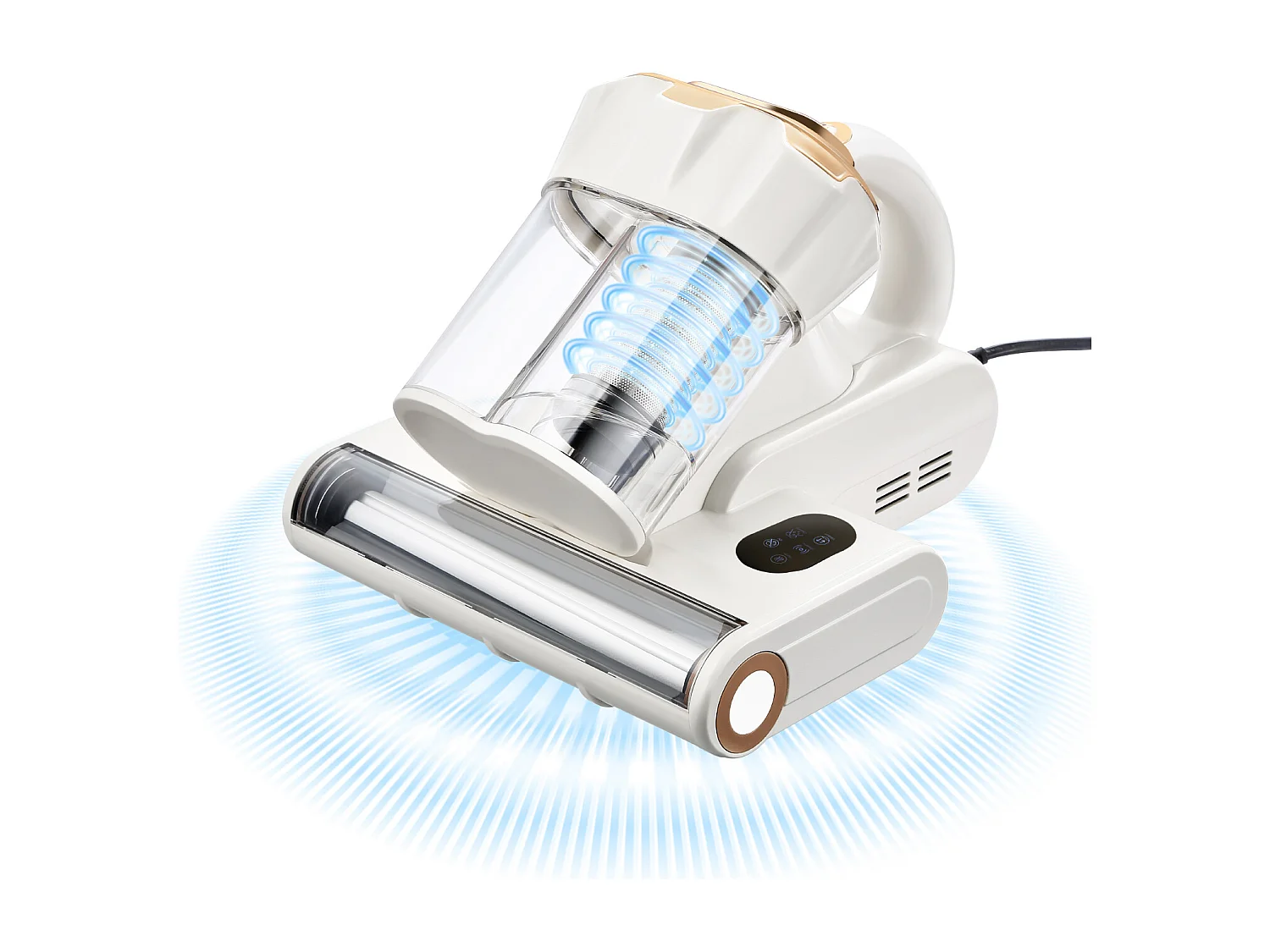 Mijtenstofzuiger voor Matrassen SucceBuy 550 W, Handstofzuiger voor Bed met Krachtige Zuigkracht 18 kPa, Dubbele Stofbak, HEPA-filter en Verwarming