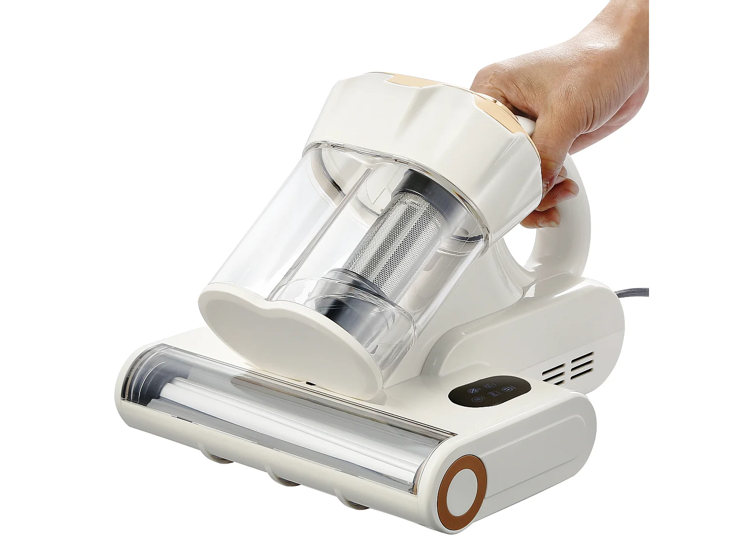 Mijtenstofzuiger voor Matrassen SucceBuy 550 W, Handstofzuiger voor Bed met Krachtige Zuigkracht 18 kPa, Dubbele Stofbak, HEPA-filter en Verwarming