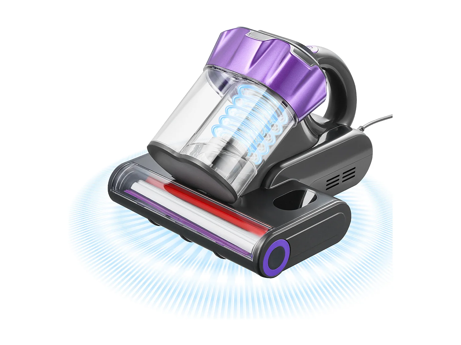 Aspirapolvere per Materassi Antiacaro SucceBuy 550 W, Aspirapolvere a Mano con Aspirazione Potente 18 kPa, Doppio Serbatoio Polvere, Filtro HEPA e Riscaldamento