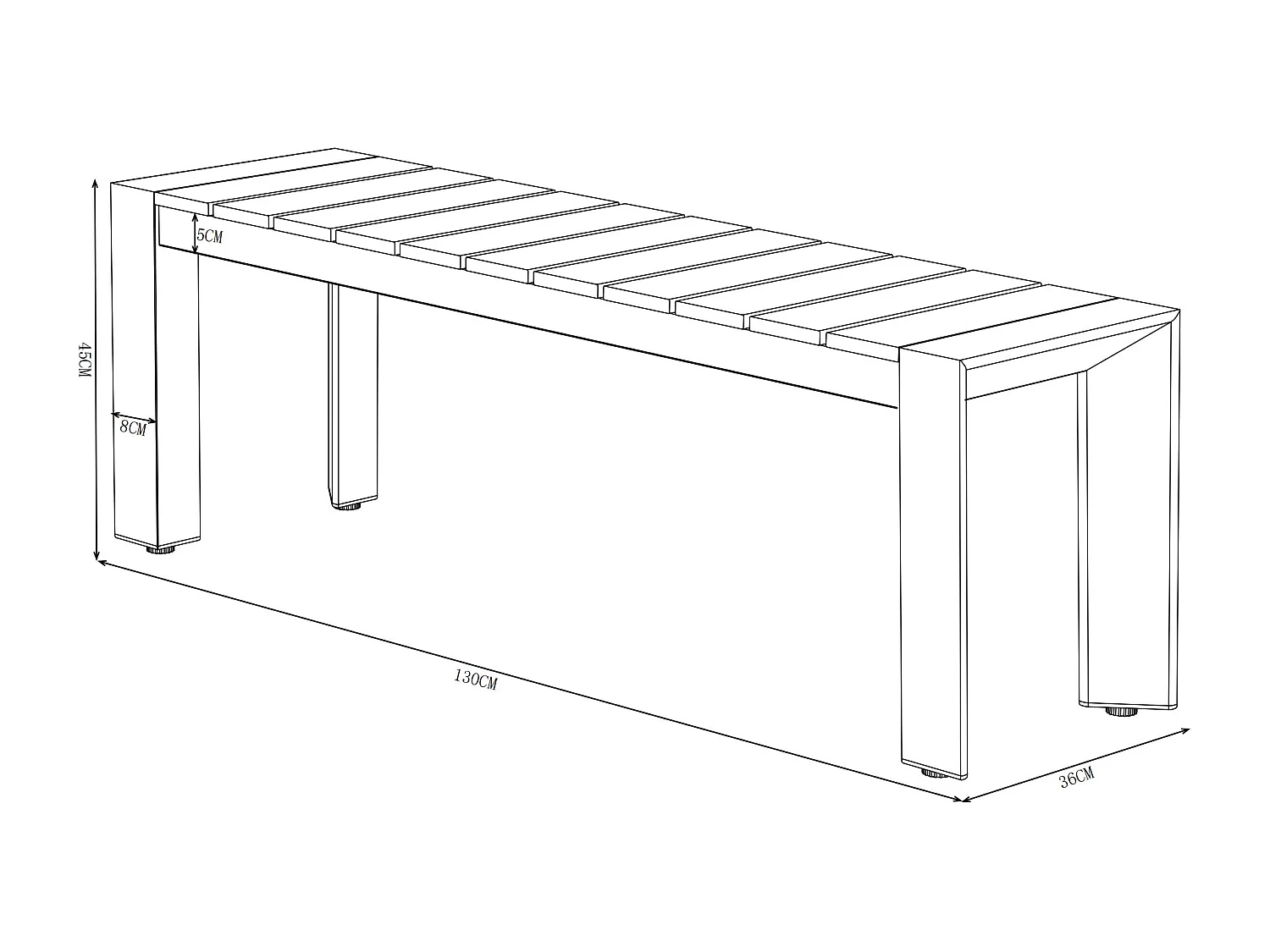 Salle à manger de jardin en aluminium : une table L.150 cm, 4 fauteuils et 1 banc - Naturel clair et blanc - NYROS de MYLIA