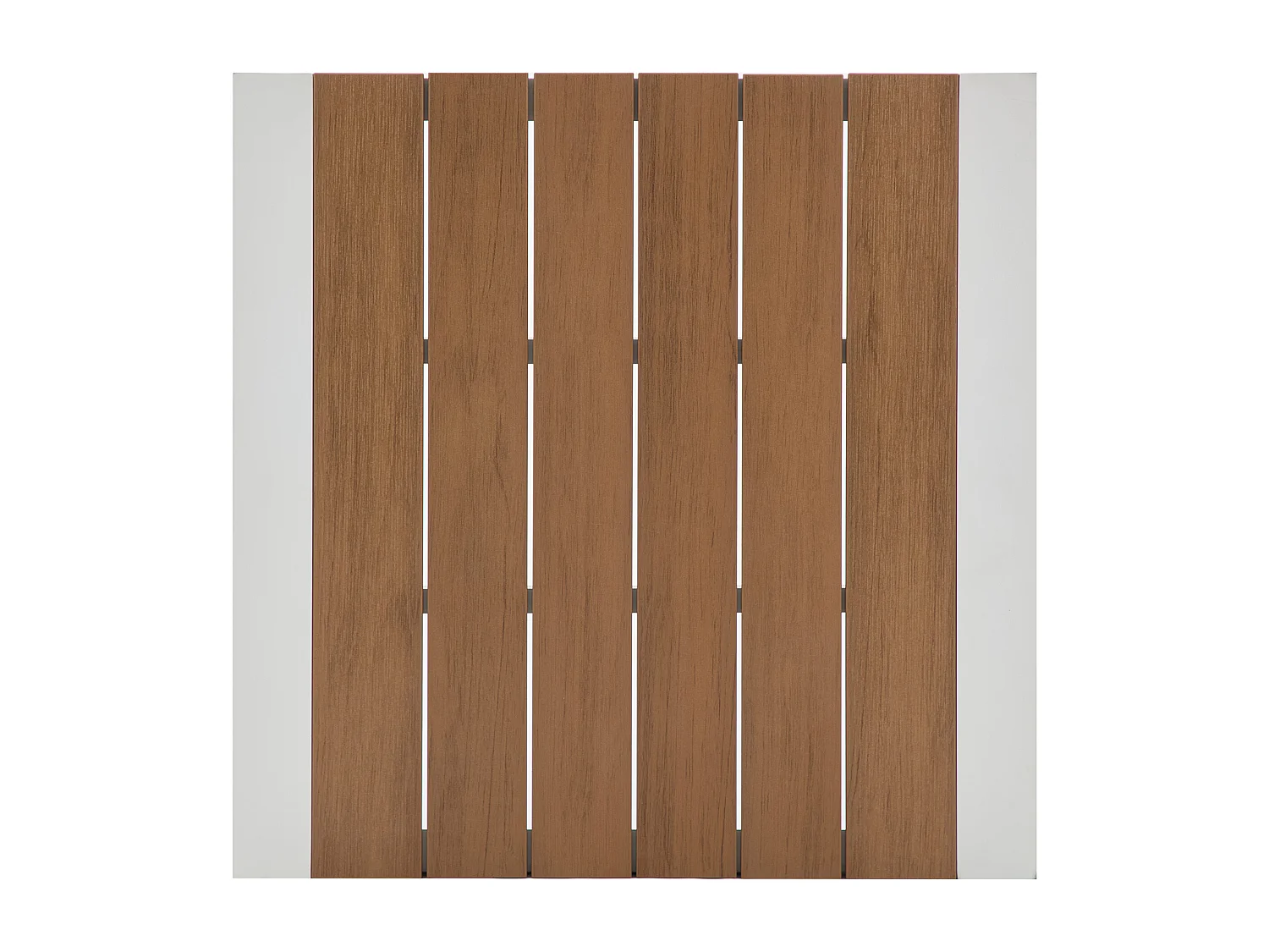 Salle à manger de jardin en aluminium : une table L.80 cm et 2 fauteuils empilables - Naturel clair et blanc - NYROS de MYLIA