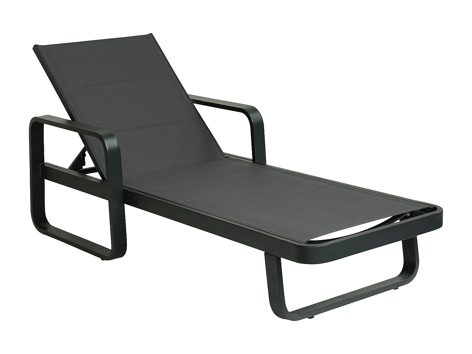 Lot de 2 bains de soleil en aluminium et textilène - Anthracite - KILA de MYLIA