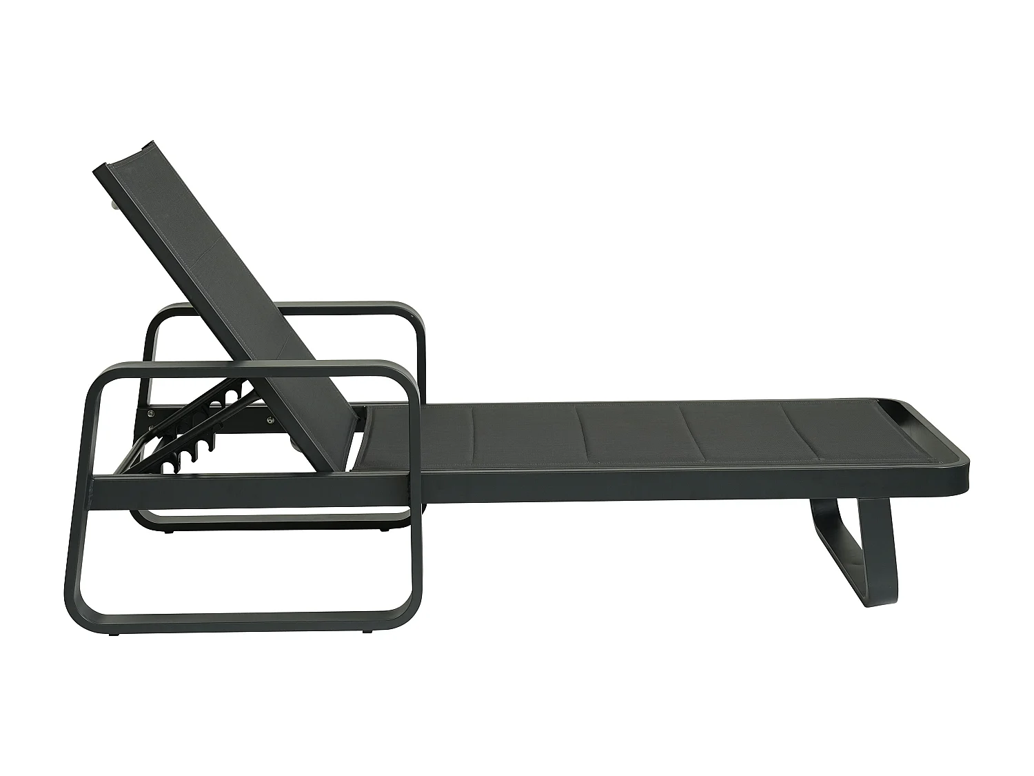 Lot de 2 bains de soleil en aluminium et textilène - Anthracite - KILA de MYLIA