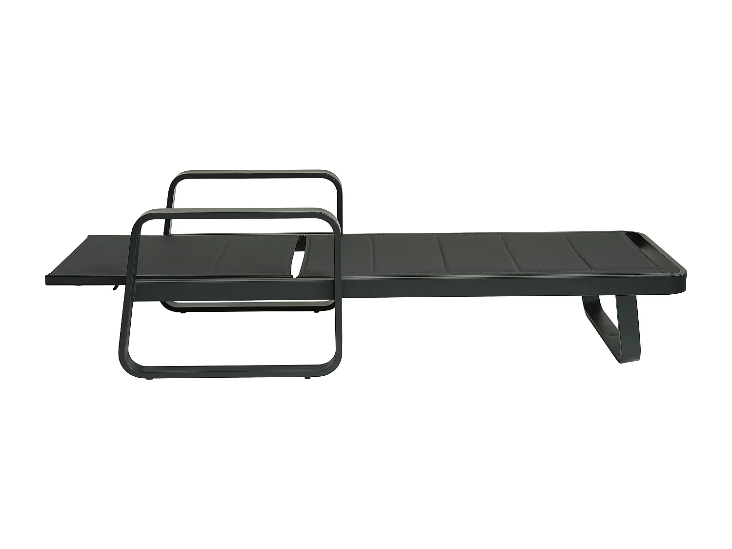 Lot de 2 bains de soleil en aluminium et textilène - Anthracite - KILA de MYLIA