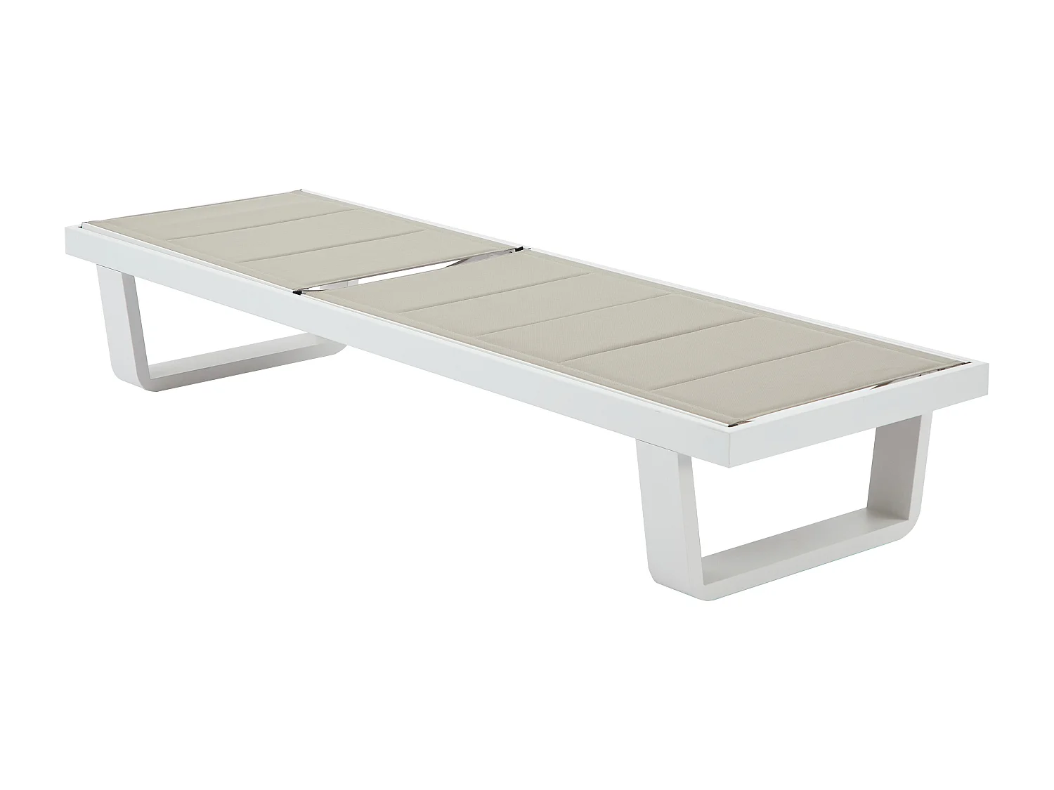 Lot de 2 bains de soleil en aluminium et textilène - Gris et blanc - NABUNA de MYLIA