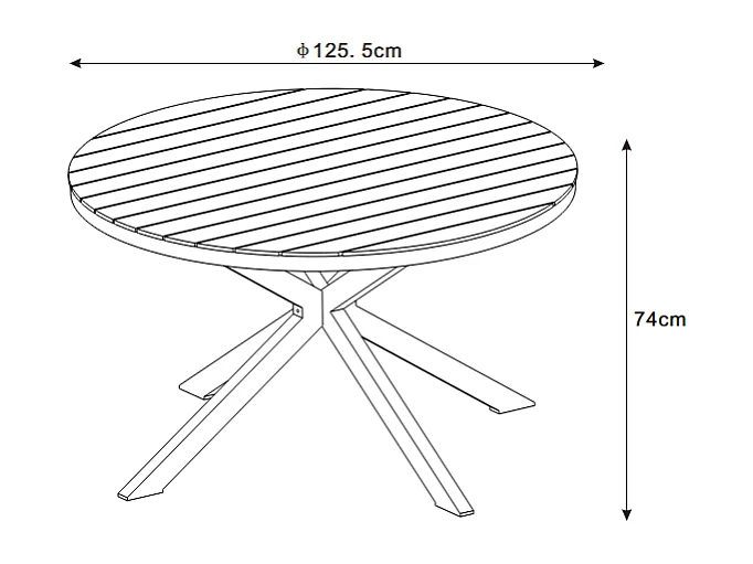 Salle à manger de jardin en aluminium et corde tressée : la table ronde D.125 cm et 4 fauteuils - Naturel clair et blanc - MISSO de MYLIA