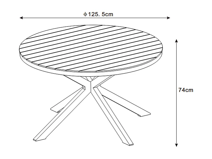 Tuineethoek van aluminium en gevlochten koord: ronde tafel D125 cm en 6 fauteuils - Licht naturel en wit - MISSO van MYLIA