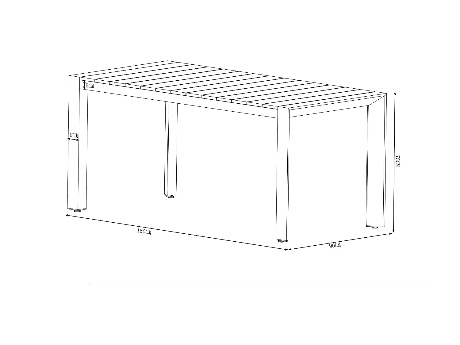Salle à manger de jardin en aluminium et corde tressée : une table L.150 cm et 4 fauteuils - Naturel clair et blanc - MISSO de MYLIA