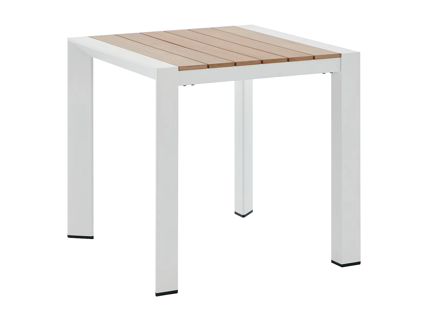 Salle à manger de jardin en aluminium et corde tressée : une table L.80 cm et 2 fauteuils - Naturel clair et blanc - MISSO de MYLIA