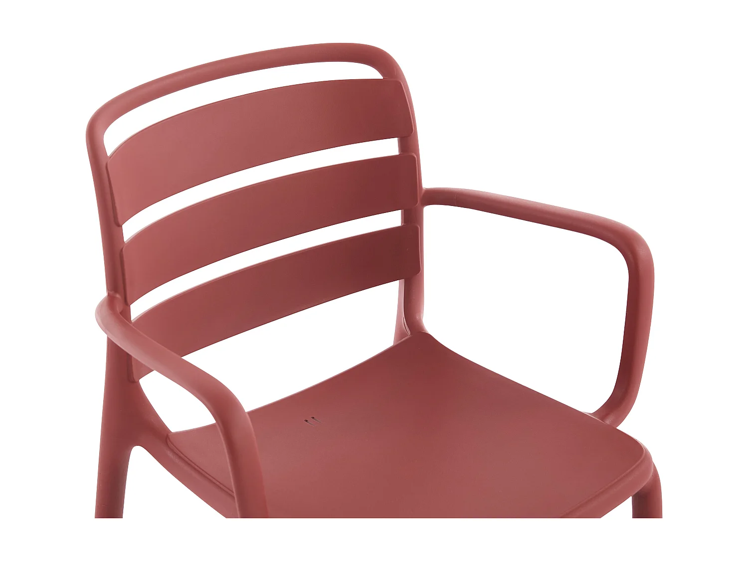 Salle à manger de jardin en polypropylène : une table L.90 cm et 4 fauteuils empilables - Terracotta - MOAH de MYLIA