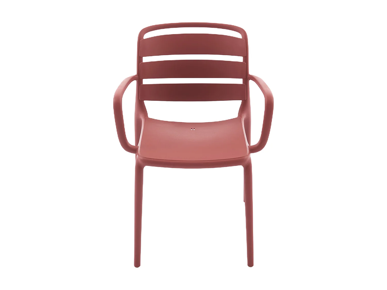 Salle à manger de jardin en polypropylène : une table L.90 cm et 4 fauteuils empilables - Terracotta - MOAH de MYLIA