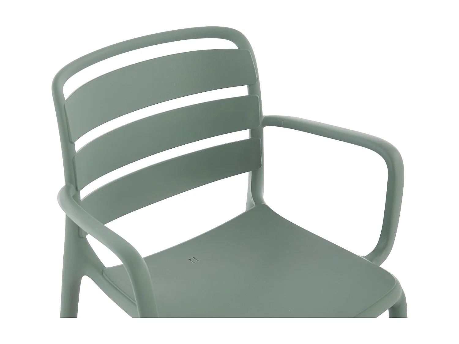 Salle à manger de jardin en polypropylène : une table L.90 cm et 4 fauteuils empilables - Kaki - MOAH de MYLIA