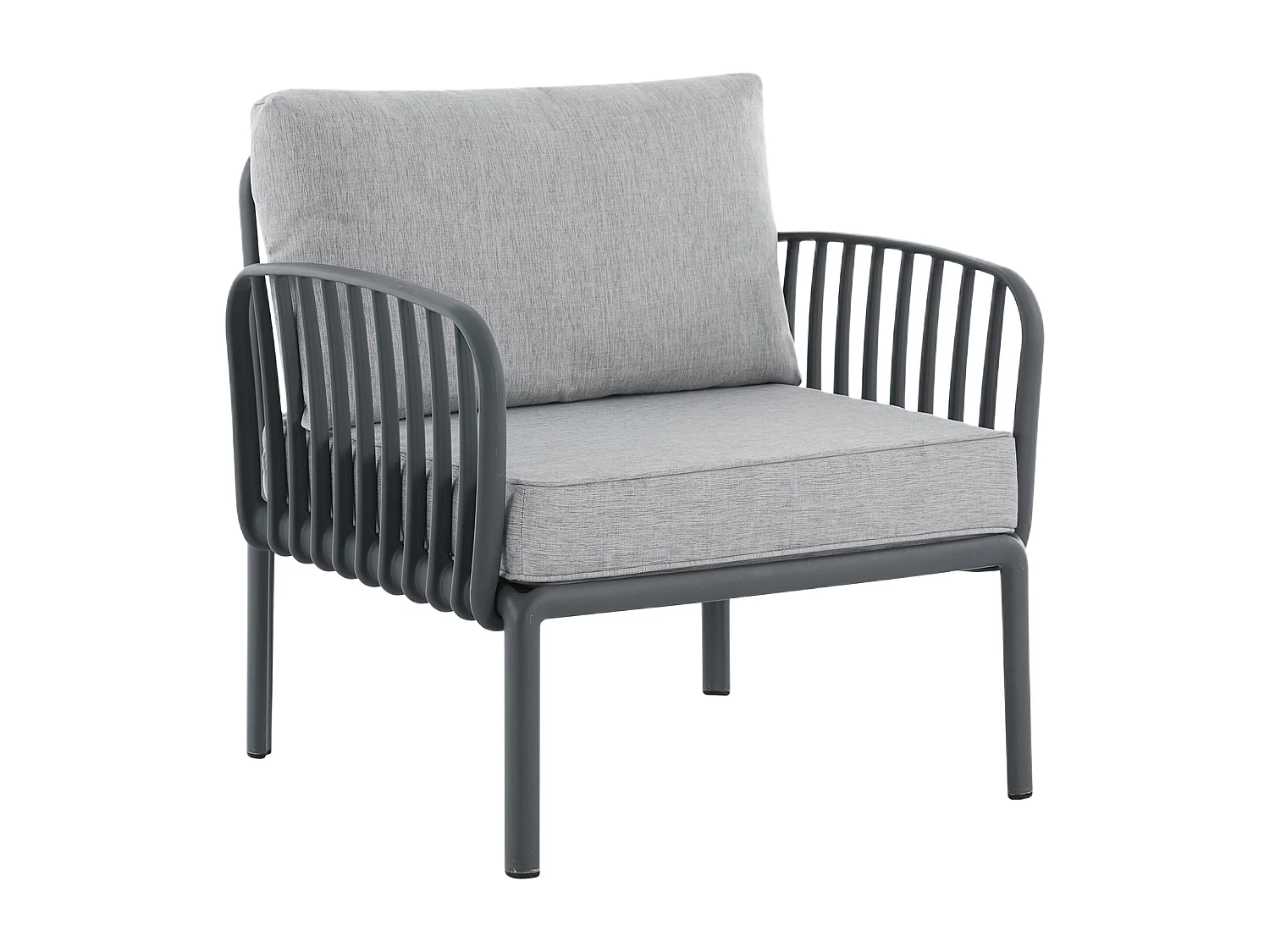 Tuinmeubelset van polypropyleen: 1 tweezitsbank, 2 fauteuils en een salontafel - Antraciet - CASILMA van MYLIA