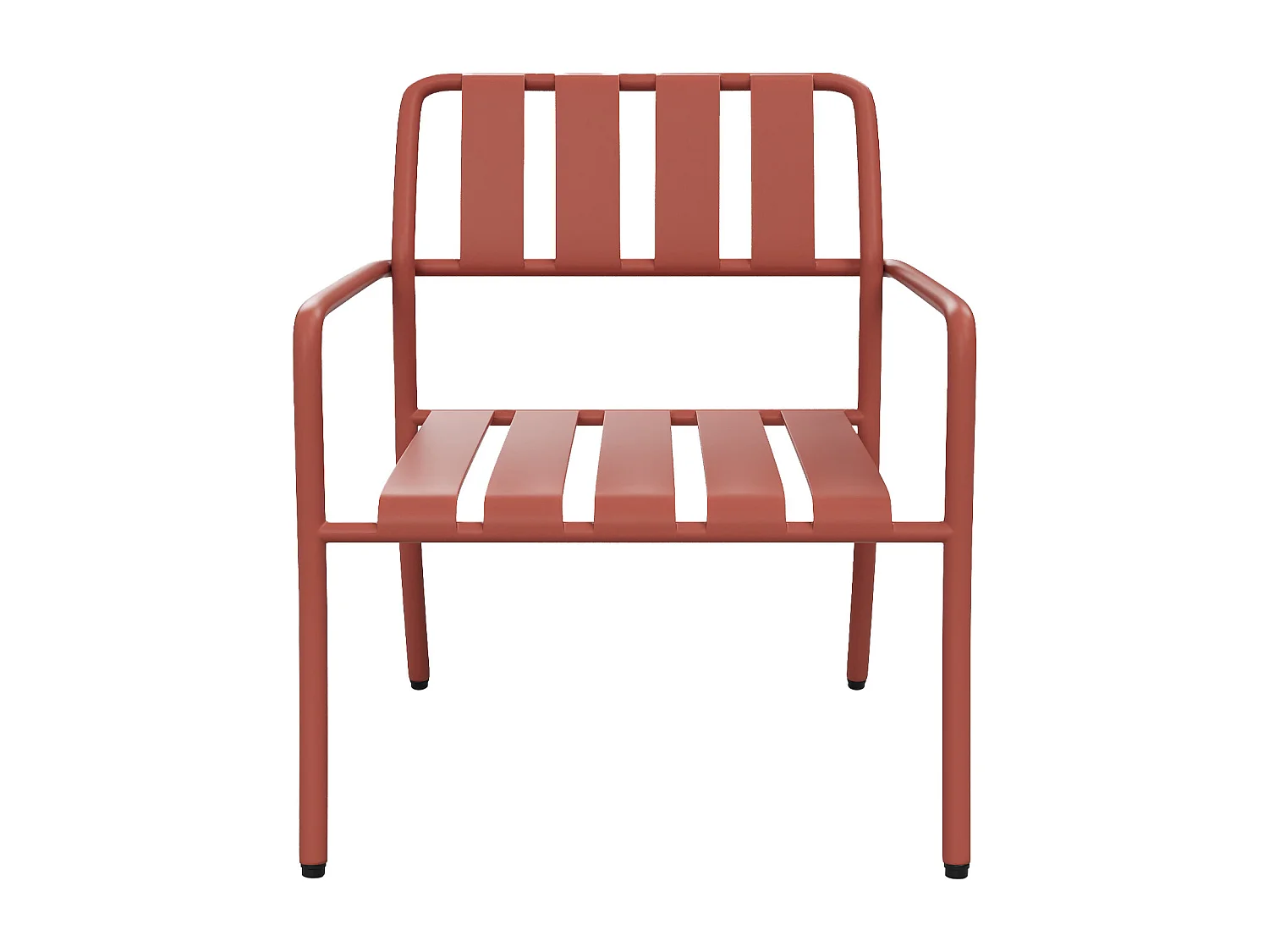 Lot de 2 fauteuils bas de jardin empilables en métal - Terracotta - BIRMOS de MYLIA