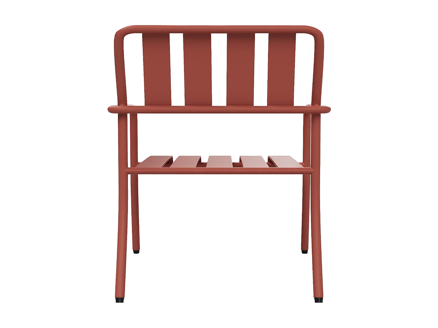 Salon de jardin en métal : un banc, 2 fauteuils bas et une table basse - Terracotta - BIRMOS de MYLIA