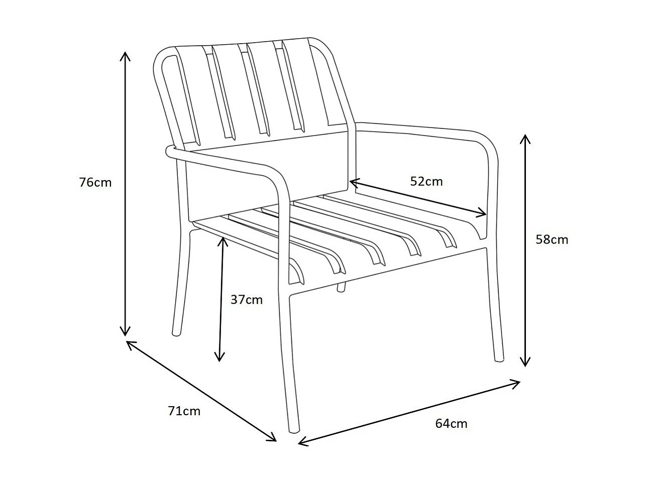 Salon de jardin en métal : un banc, 2 fauteuils bas et une table basse - Terracotta - BIRMOS de MYLIA