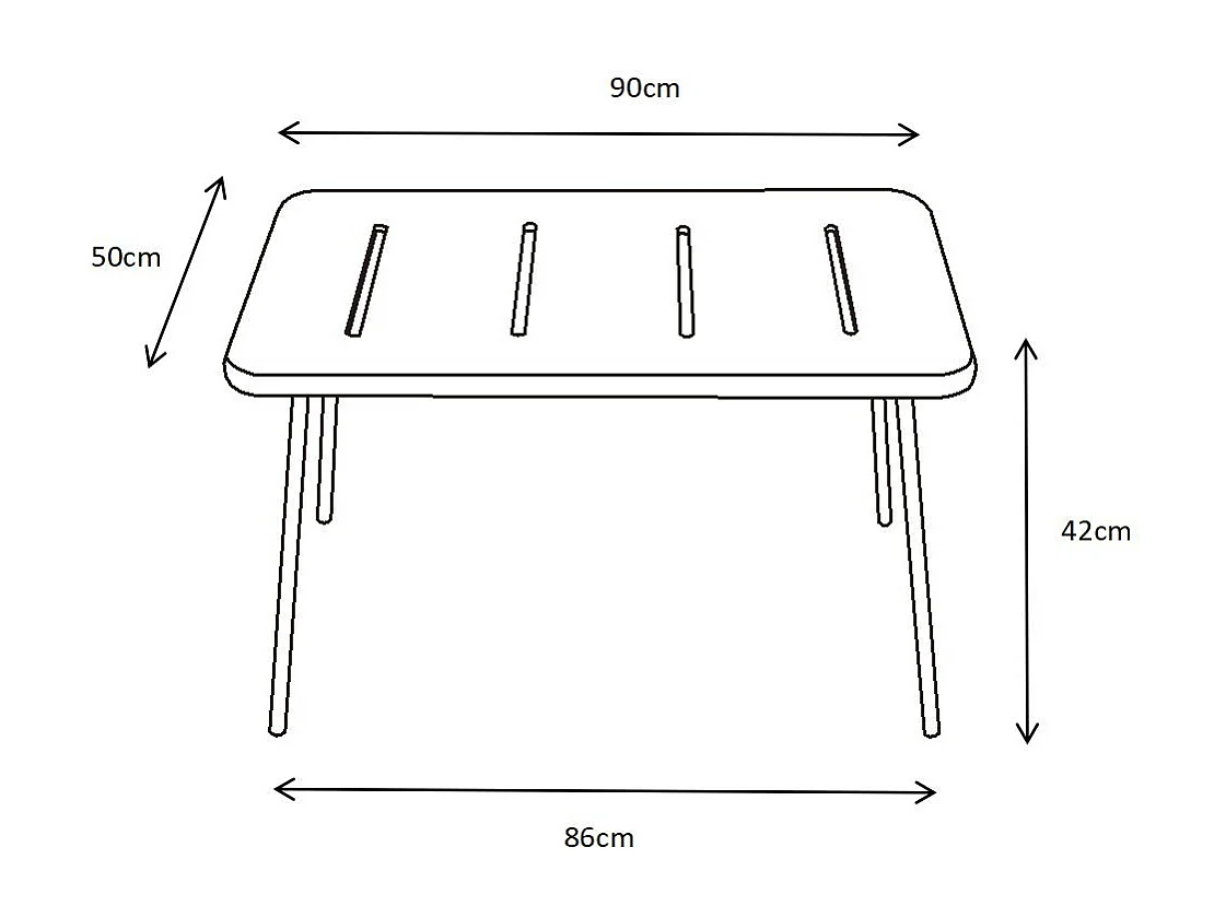 Salon de jardin en métal : un banc, 2 fauteuils bas et une table basse - Terracotta - BIRMOS de MYLIA