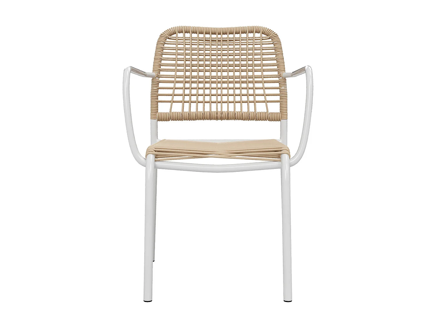 Poltrona da giardino impilabile in metallo e resina intrecciata - Beige - Lotto di 2 - NIOU di MYLIA