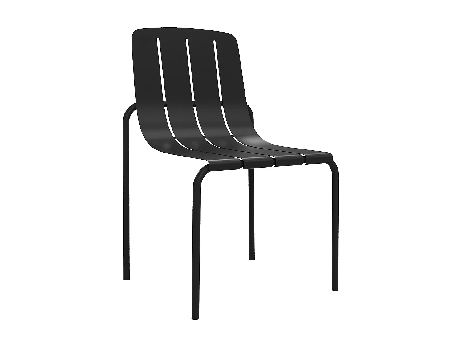 Sala da pranzo da giardino in metallo: un tavolo D.60 cm e 2 sedie impilabili - Nero - BALVORA di MYLIA