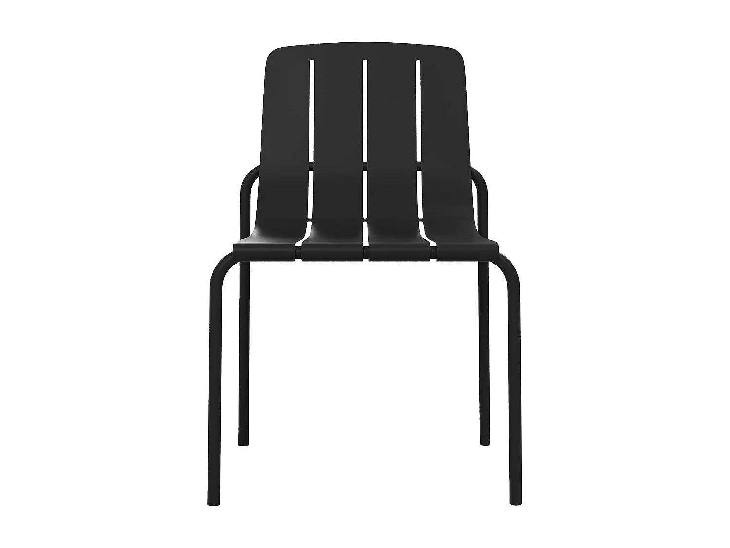 Sala da pranzo da giardino in metallo: un tavolo D.60 cm e 2 sedie impilabili - Nero - BALVORA di MYLIA